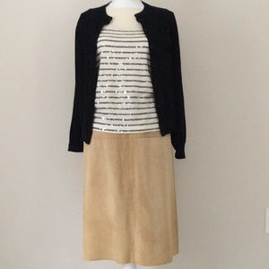 Tan suede midi skirt